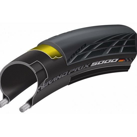 Continental GP5000 TL Grand Prix 5000 Tubeless Folding Tyre in Black